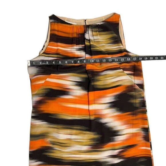 AKRIS PUNTO Size Small 4 Sleeveless Bateau Neck Pleated Shift Dress Multicolor - Picture 11 of 13